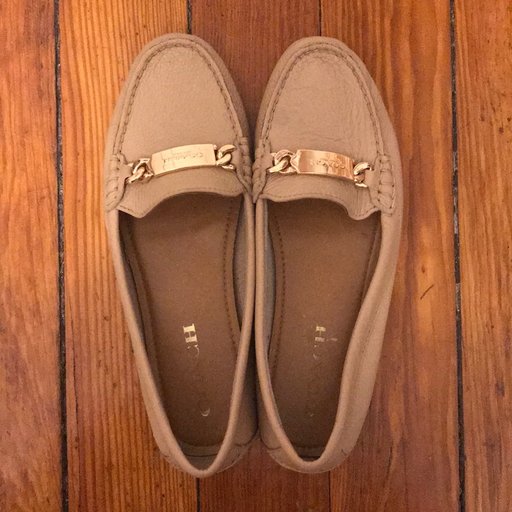Coach Olive leather loafers in “beechwood”